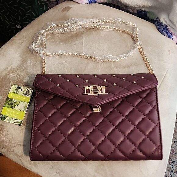 Badgley Mischka Crossbody Bag Plum Colored NWT - Picture 1 of 7